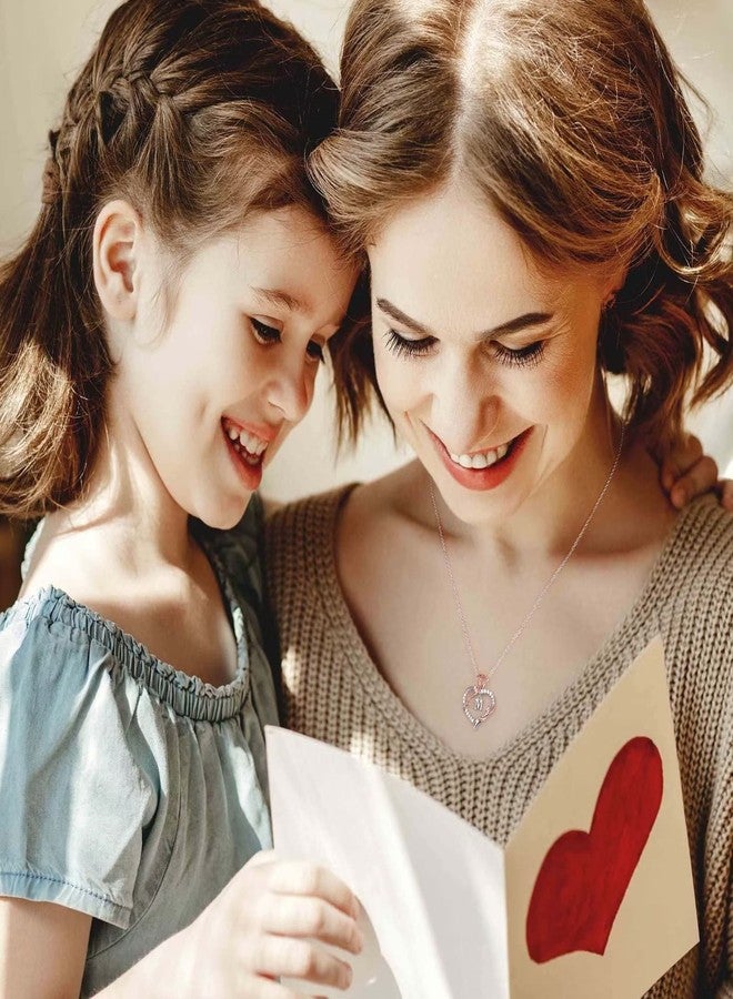 Vjoypro Necklace Gifts for Women Teen Girls, Letter A Initial Necklaces Rose Flower Love Heart Pendant Necklace I Love You Anniversary Mothers Day Birthday Gifts for Her Girlfriend Wife - Image 4